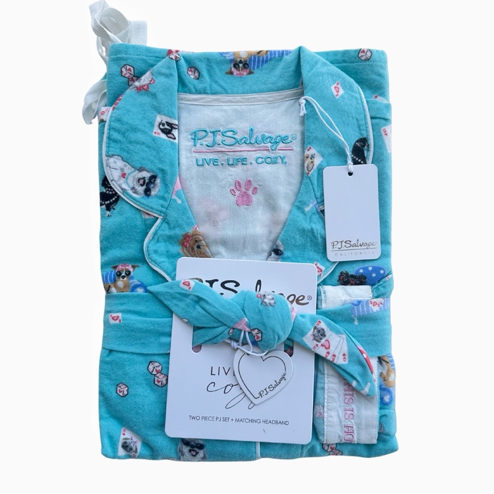 PJ Salvage Women’s 3-Piece Flannel PJ Set 💙 Size S, NWT